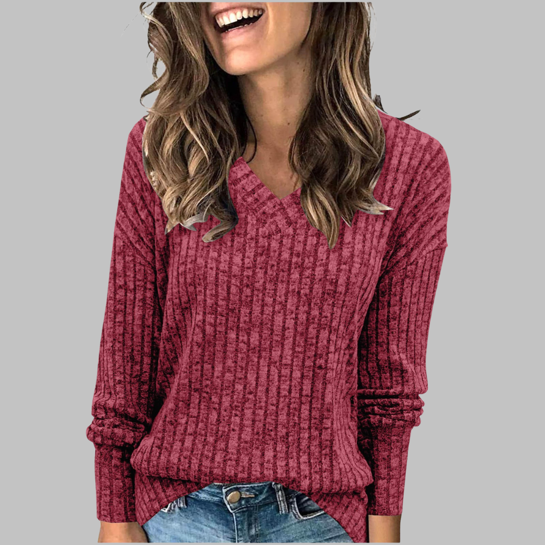 Deri | V-Neck Long Sleeve Top