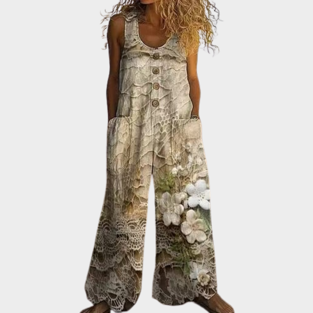 Hazel | Market Print Fluid Jumpsuit