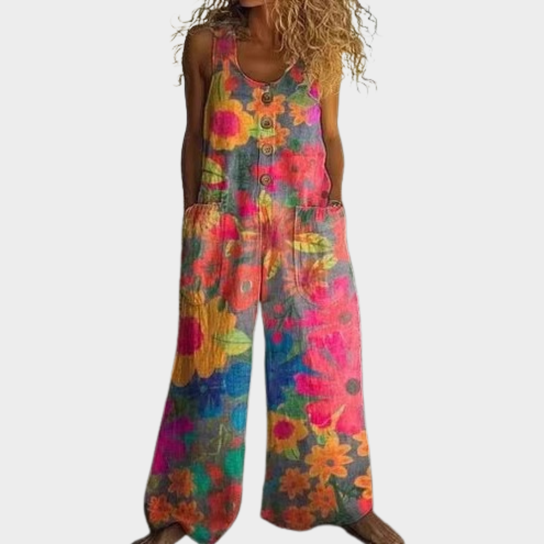 Ember | Hand-Drawn Print Jumpsuit