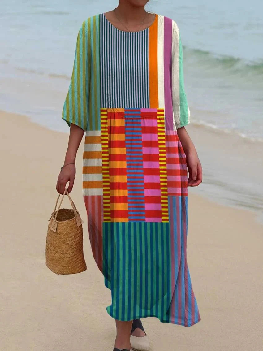 Rossa | Vintage Geometric Dress