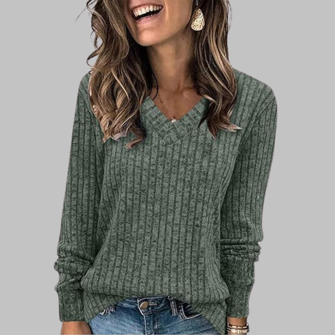Ferngale | V-Neck Long Sleeve Top