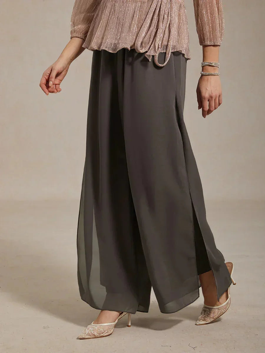 Wedgeline | Chiffon Split Leg Pants