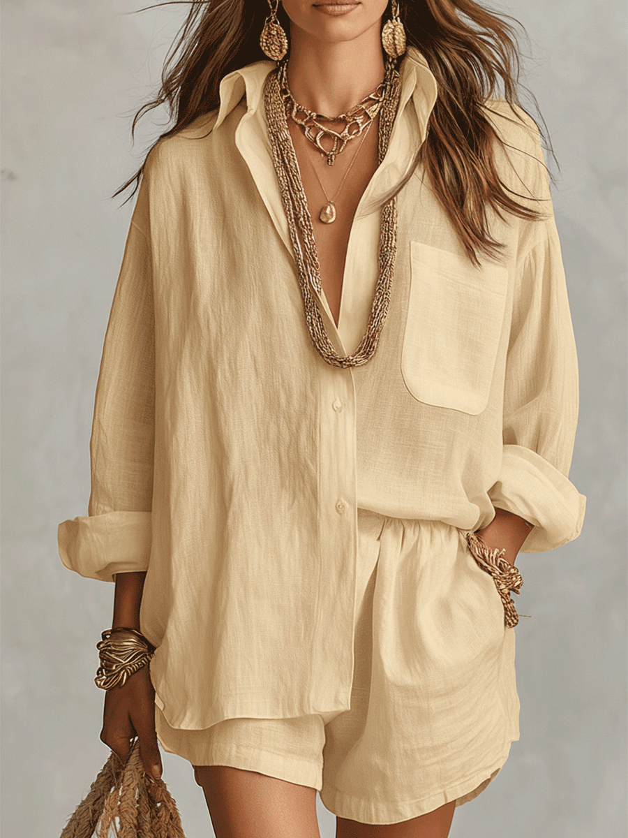 Layla | Linen Boho Short Set