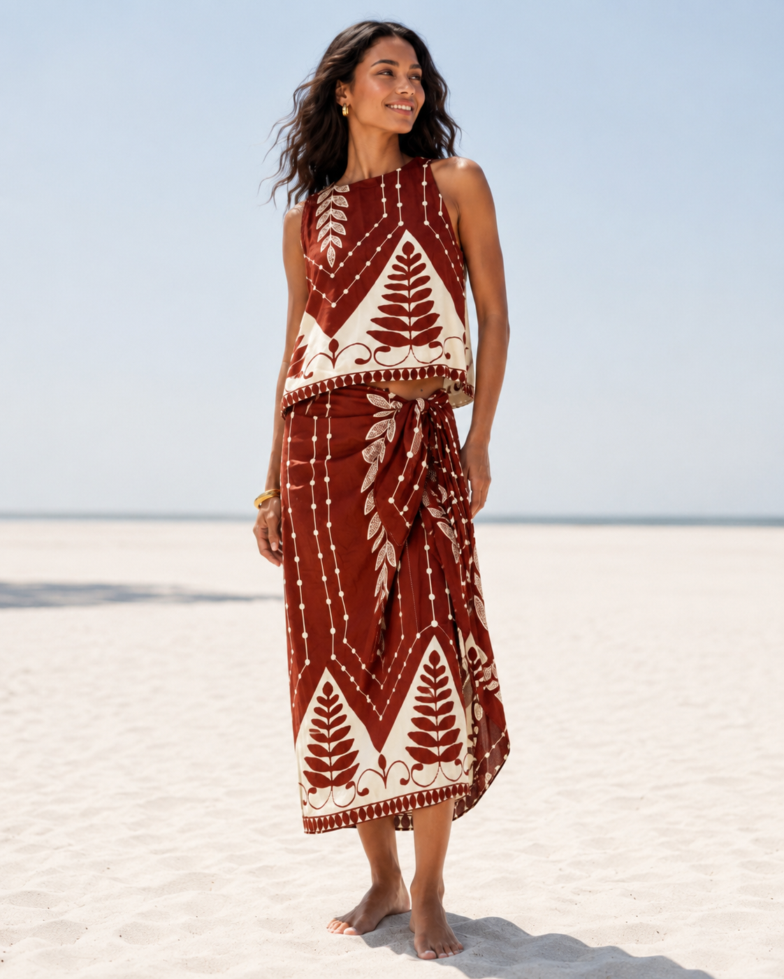 Marisha | Floral Co-Ord Set in Rust