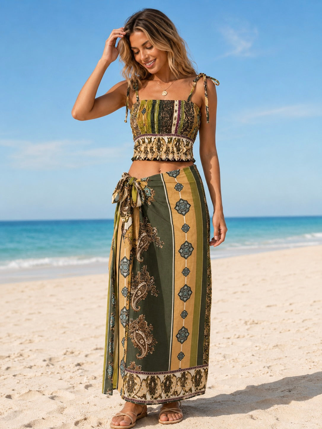 Begonia | Paisley Co-Ord Set in Lime