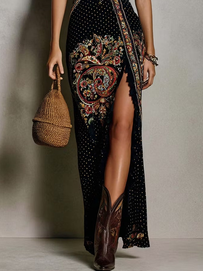 Corintha | Boho V-Neck Print Dress