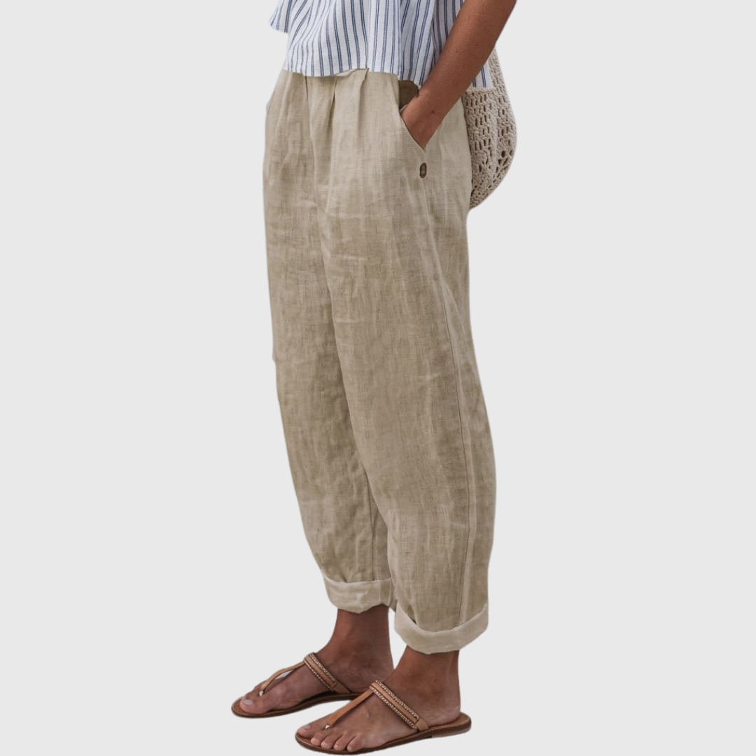 Haley | Elegant Vintage Floral Print Pants