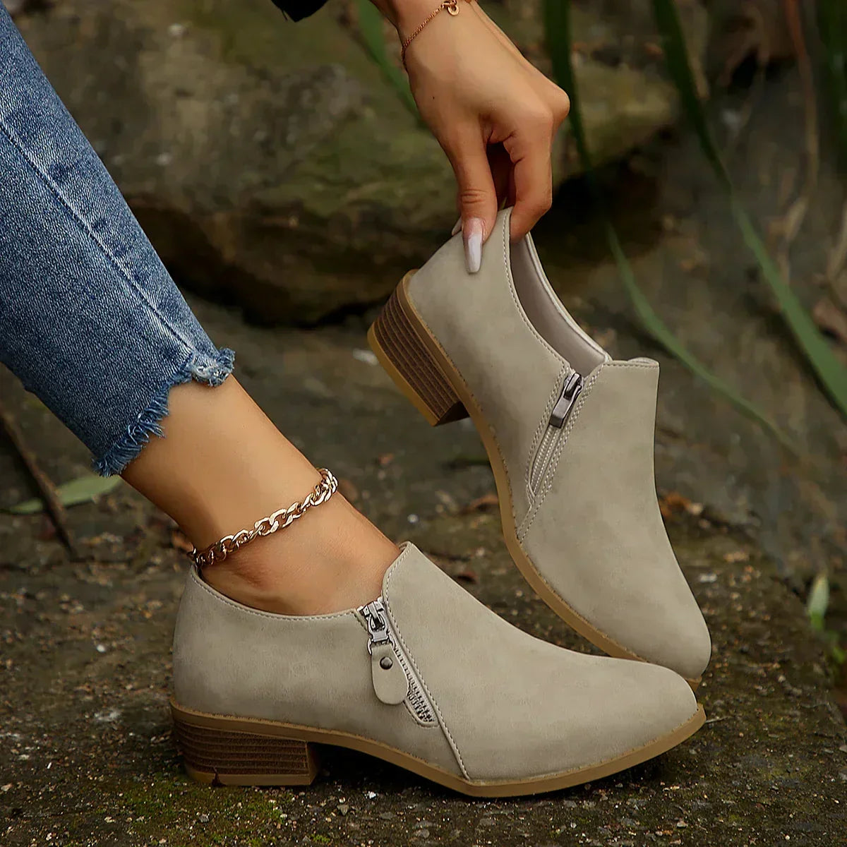 Maia | SleekShield Zip-Up Ankle Boots