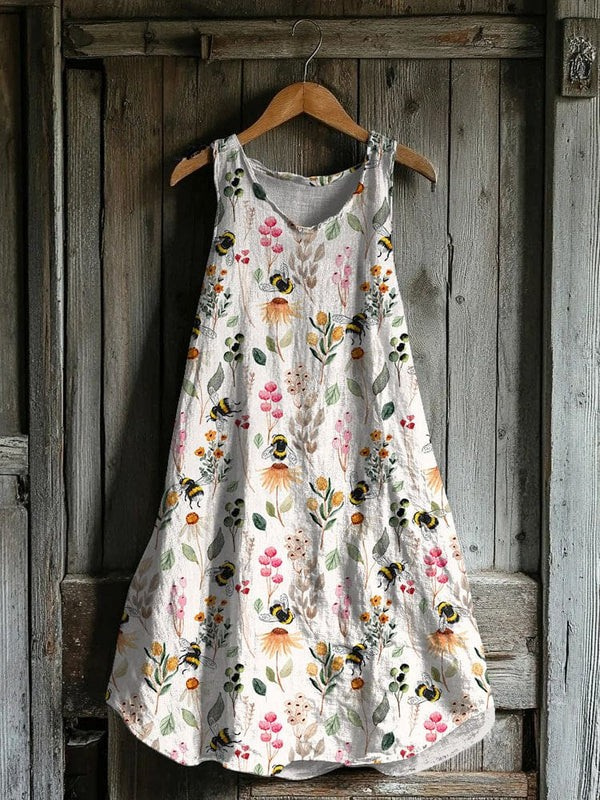Primavera | Cute Bumblebee Print Tank Dress