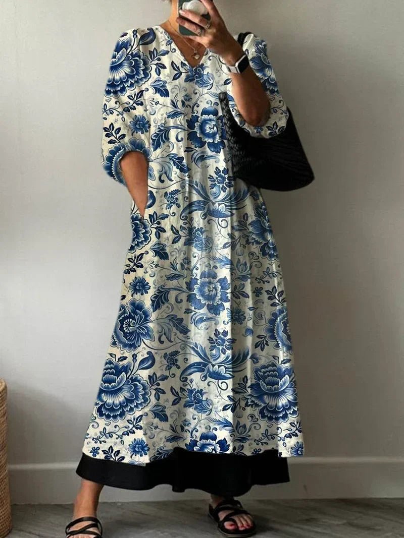 Elegant Dress with Mia Print - Alira - Boutique