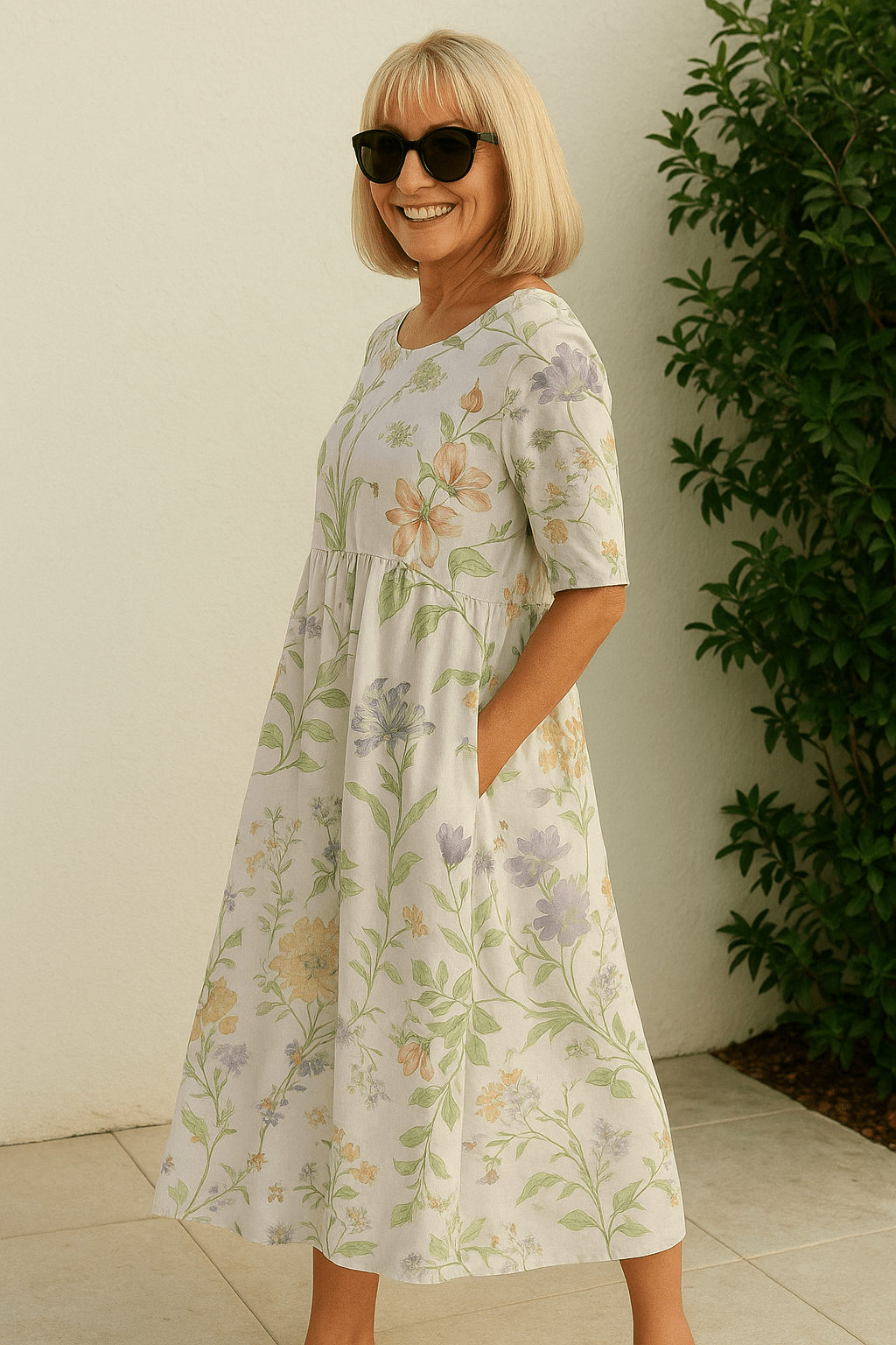 Eliza | Relaxed Midi Dress - Effortless Elegance, Everyday Comfort White - Alira - Boutique