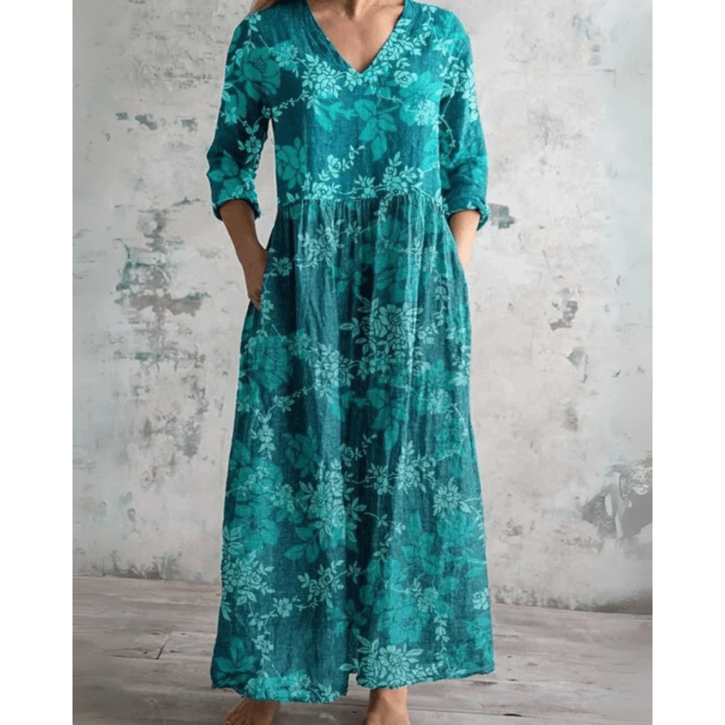 Elowen | Vintage Floral Maxi Dress - Alira - Boutique