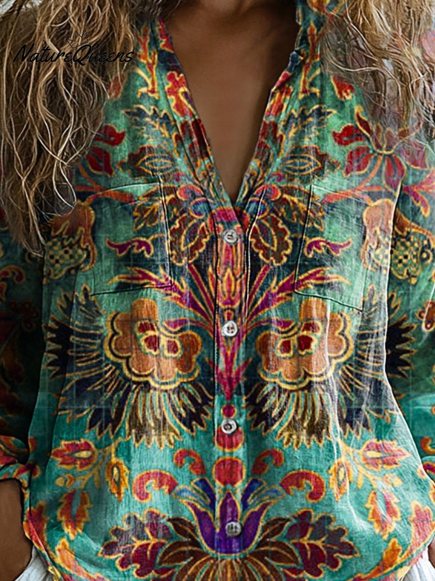 Easedale | Watercolor Floral Long Sleeve Top