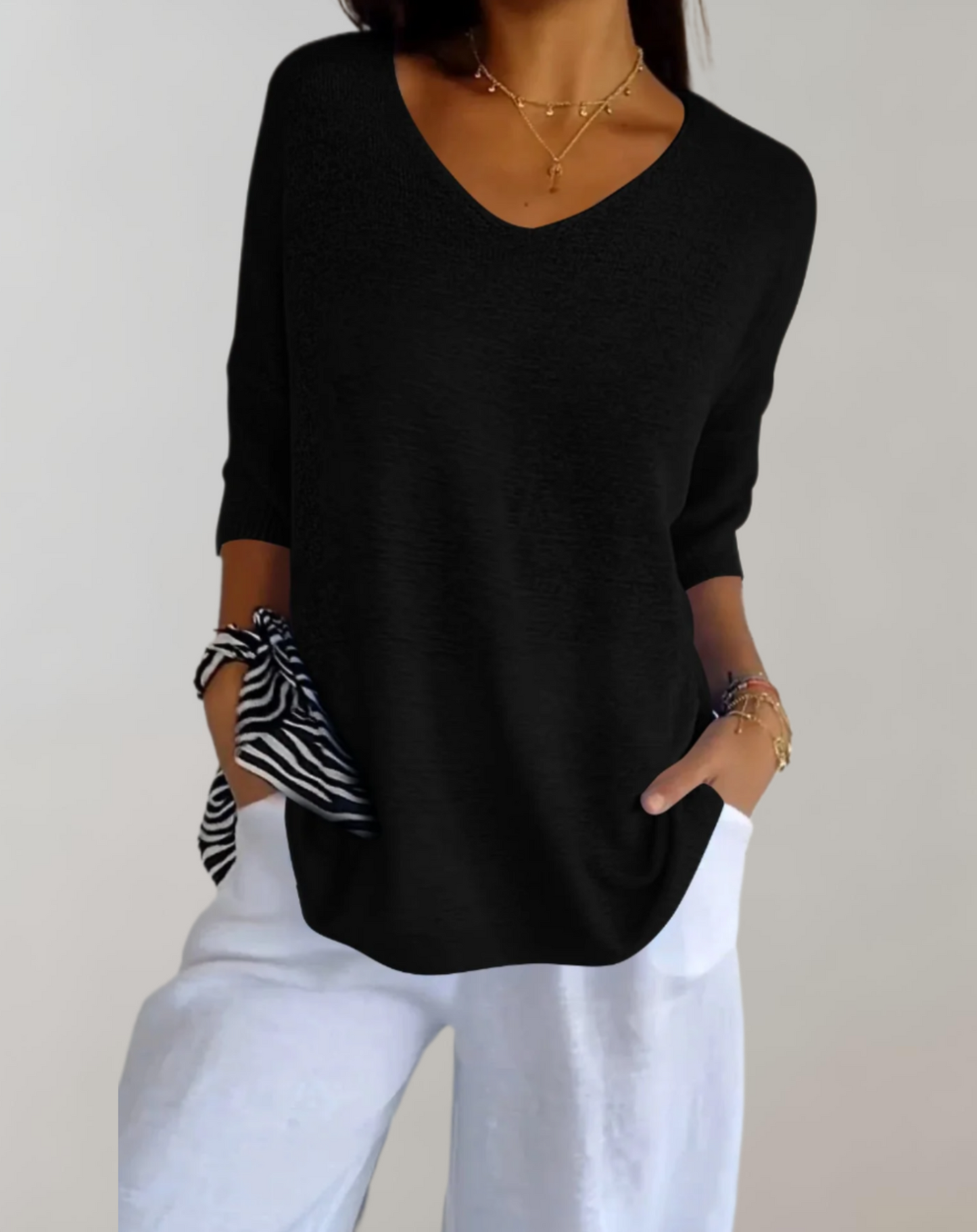 Marisette | V-Neck Knitted Top