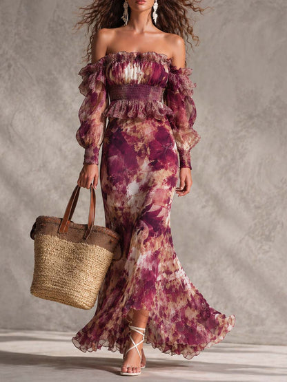 Rosalind | Pink Chiffon Maxi Dress