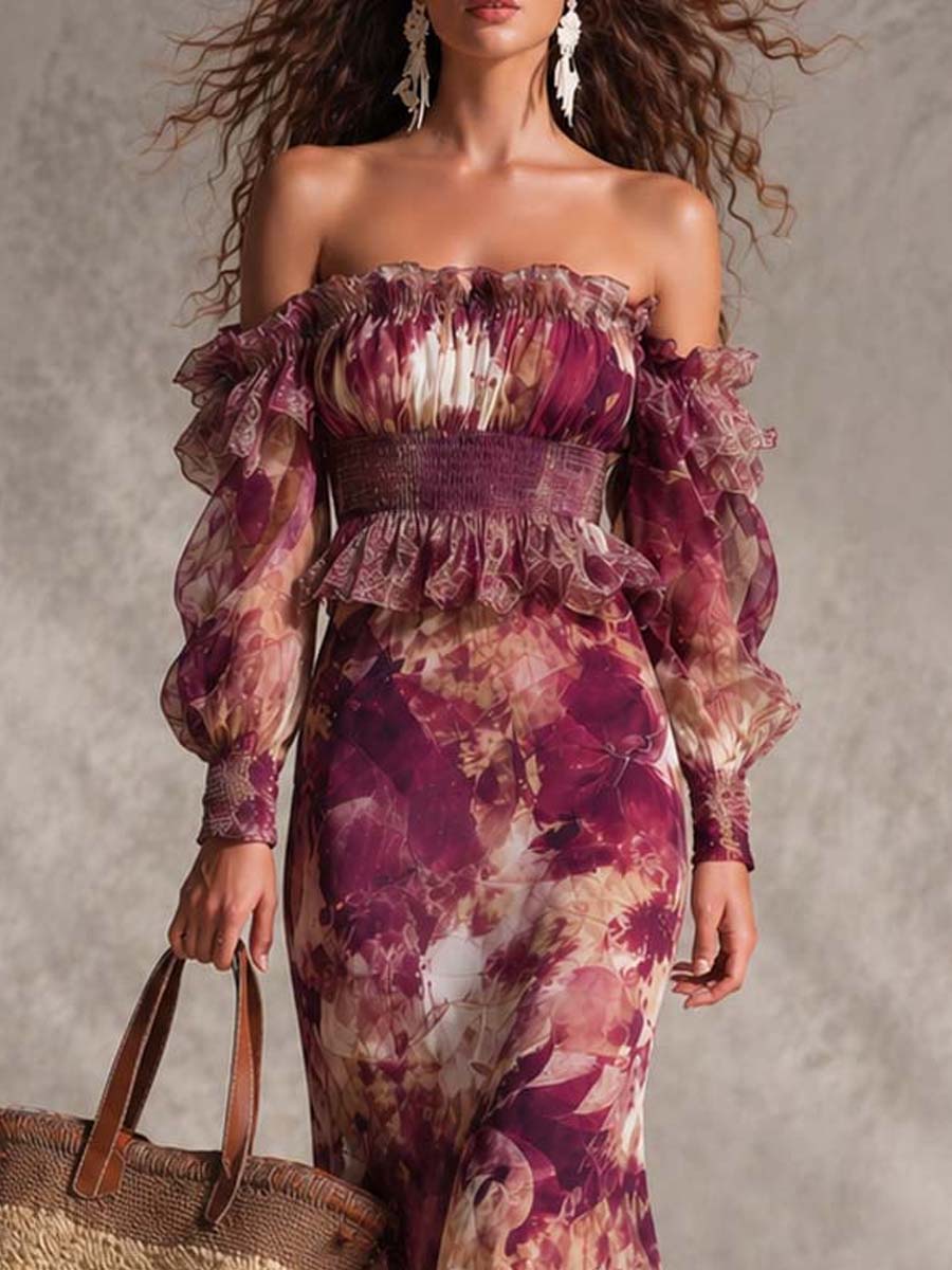 Rosalind | Pink Chiffon Maxi Dress