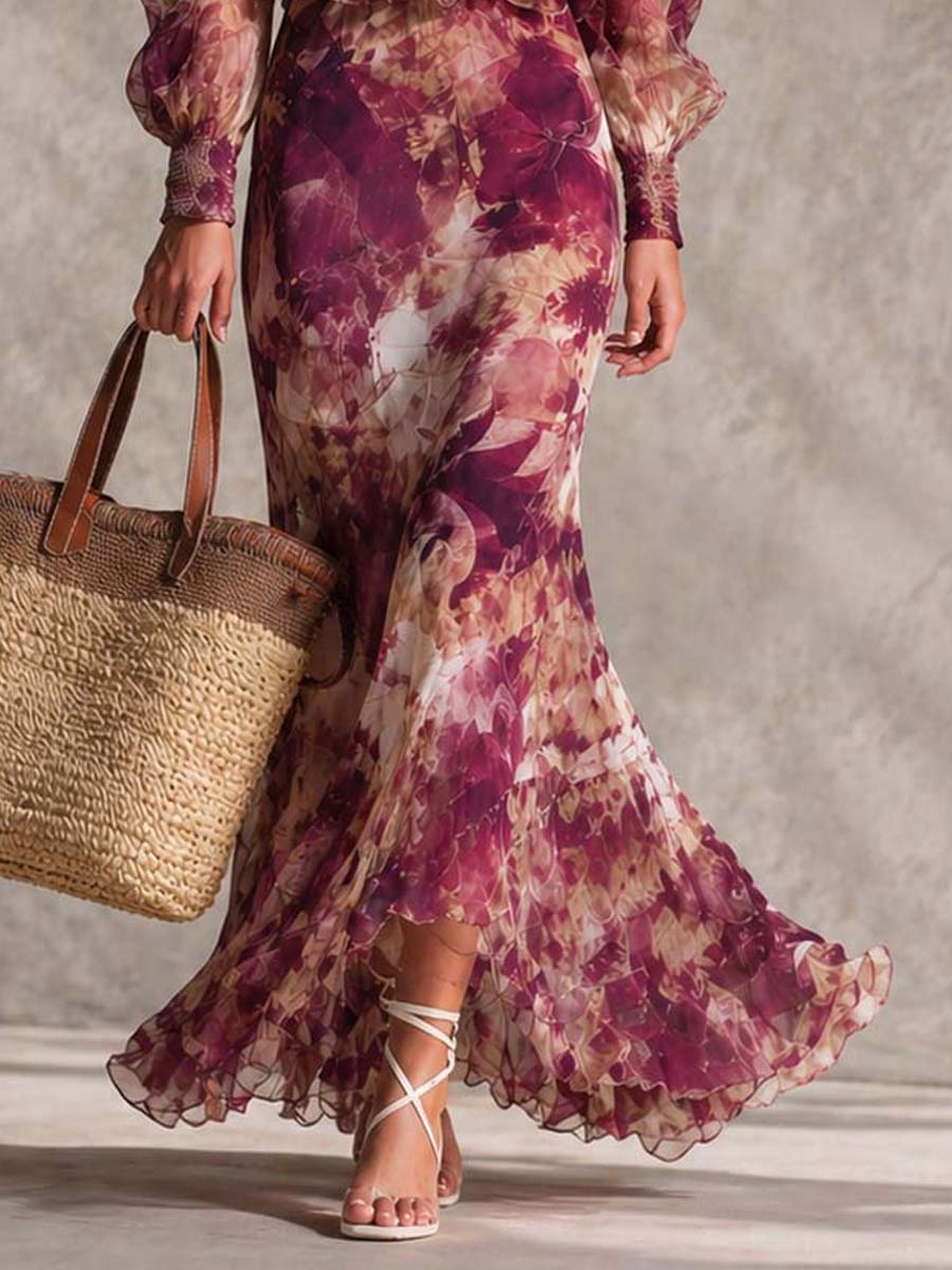 Rosalind | Pink Chiffon Maxi Dress