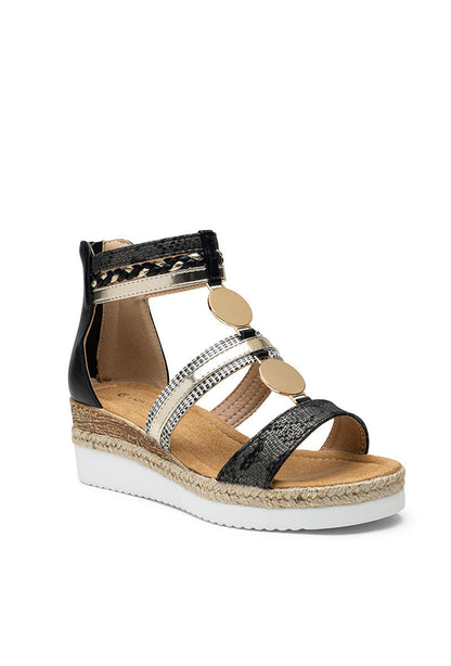 Marisole | Black Wedge Sandal