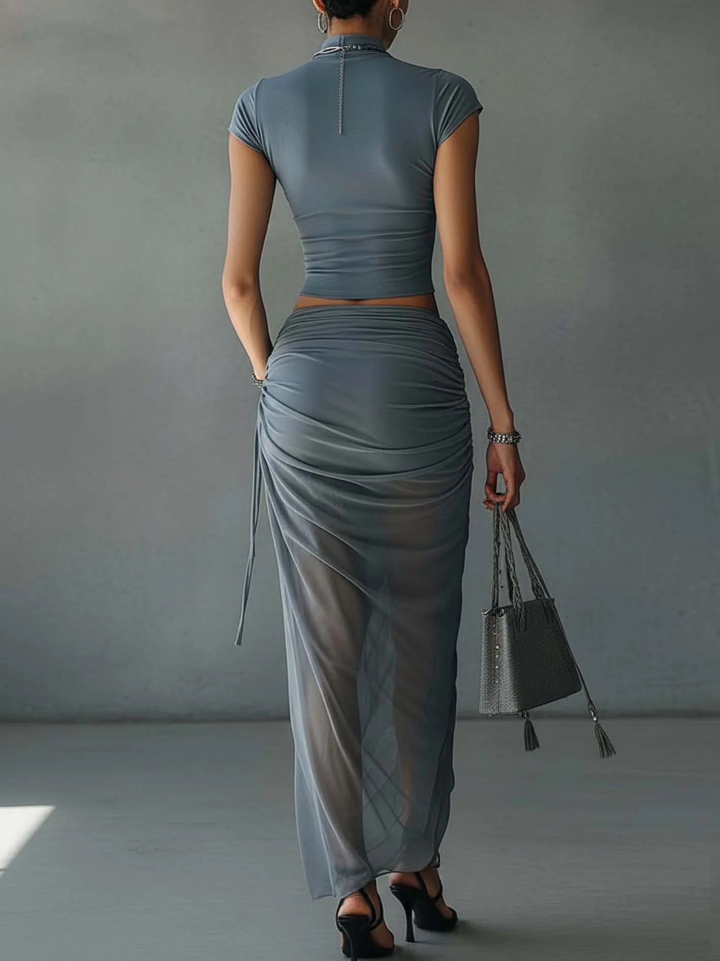Cobaltina | Blue Tee & Skirt Set