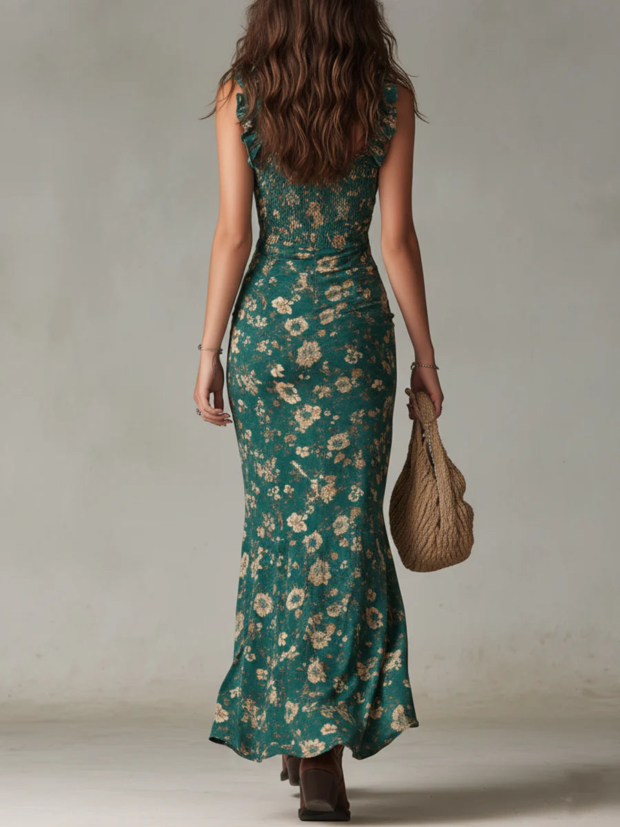 Verdessa | Green Boho Maxi Dress