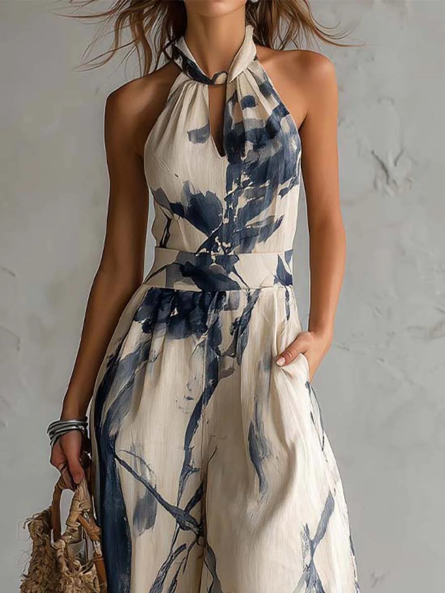 Inkessa | Halter Ink Print Jumpsuit