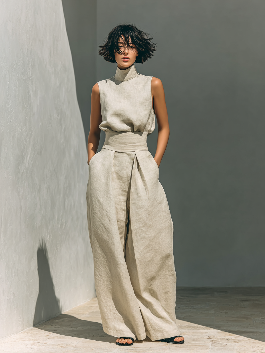 Chloe | Linen Blouse Set