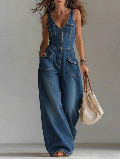 Claire | Women's V-Neck Jumpsuit
