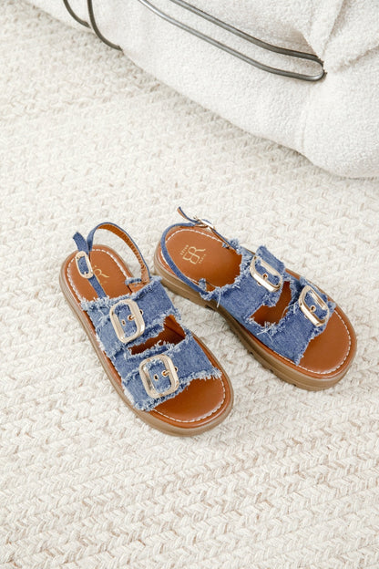 Petronella | Denim Blue Wedge Sandal