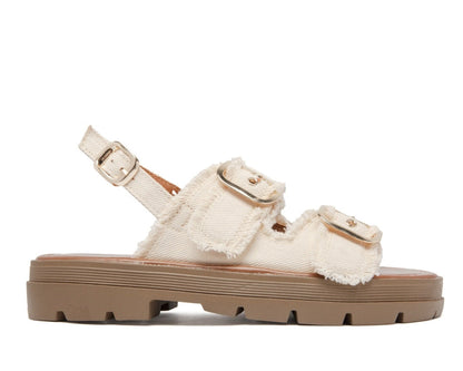 Quenby | Beige Wedge Sandal