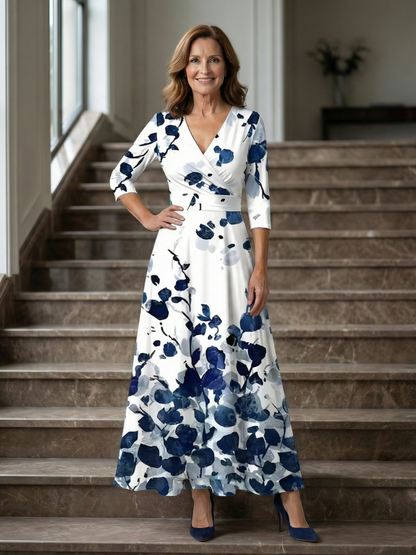 Celine | Midi Dress with Wrap Collar