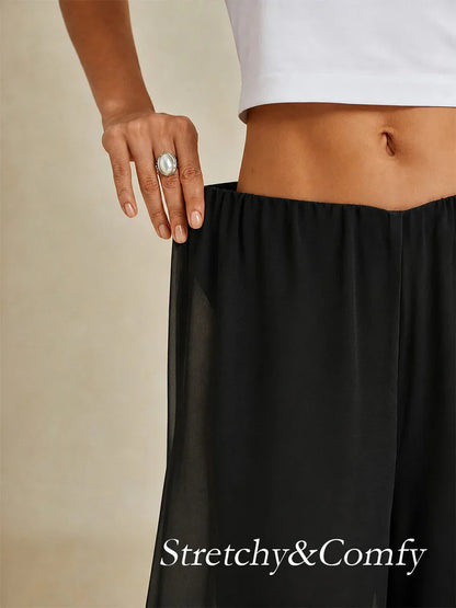 Solenne | Chiffon Split Leg Pants