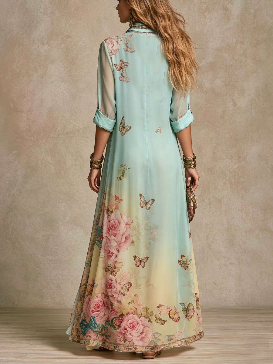 Lark | Mint Green Chiffon Maxi Dress