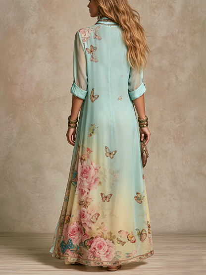 Lark | Mint Green Chiffon Maxi Dress