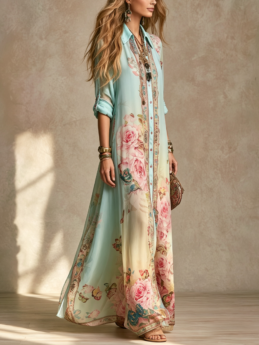 Lark | Mint Green Chiffon Maxi Dress