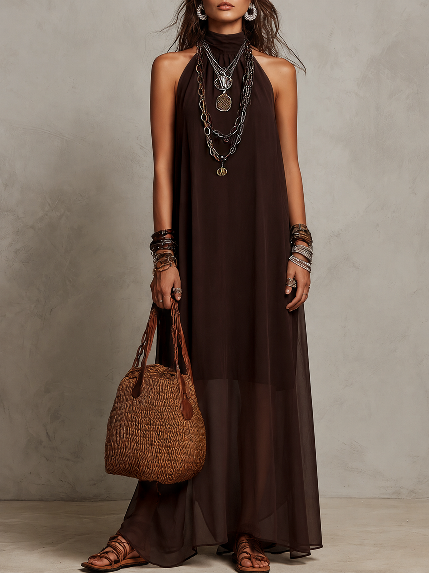 Hollis | Halter Neck Maxi Dress