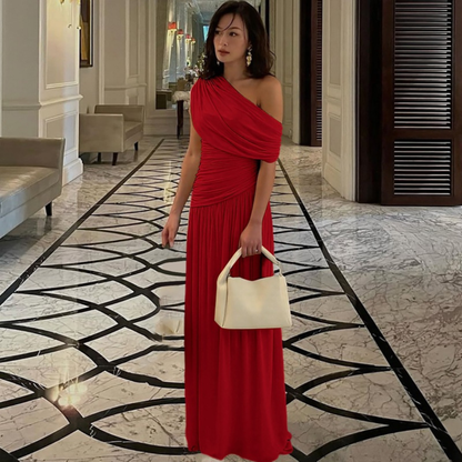 Talia | Elegant One Shoulder Evening Maxi Dress