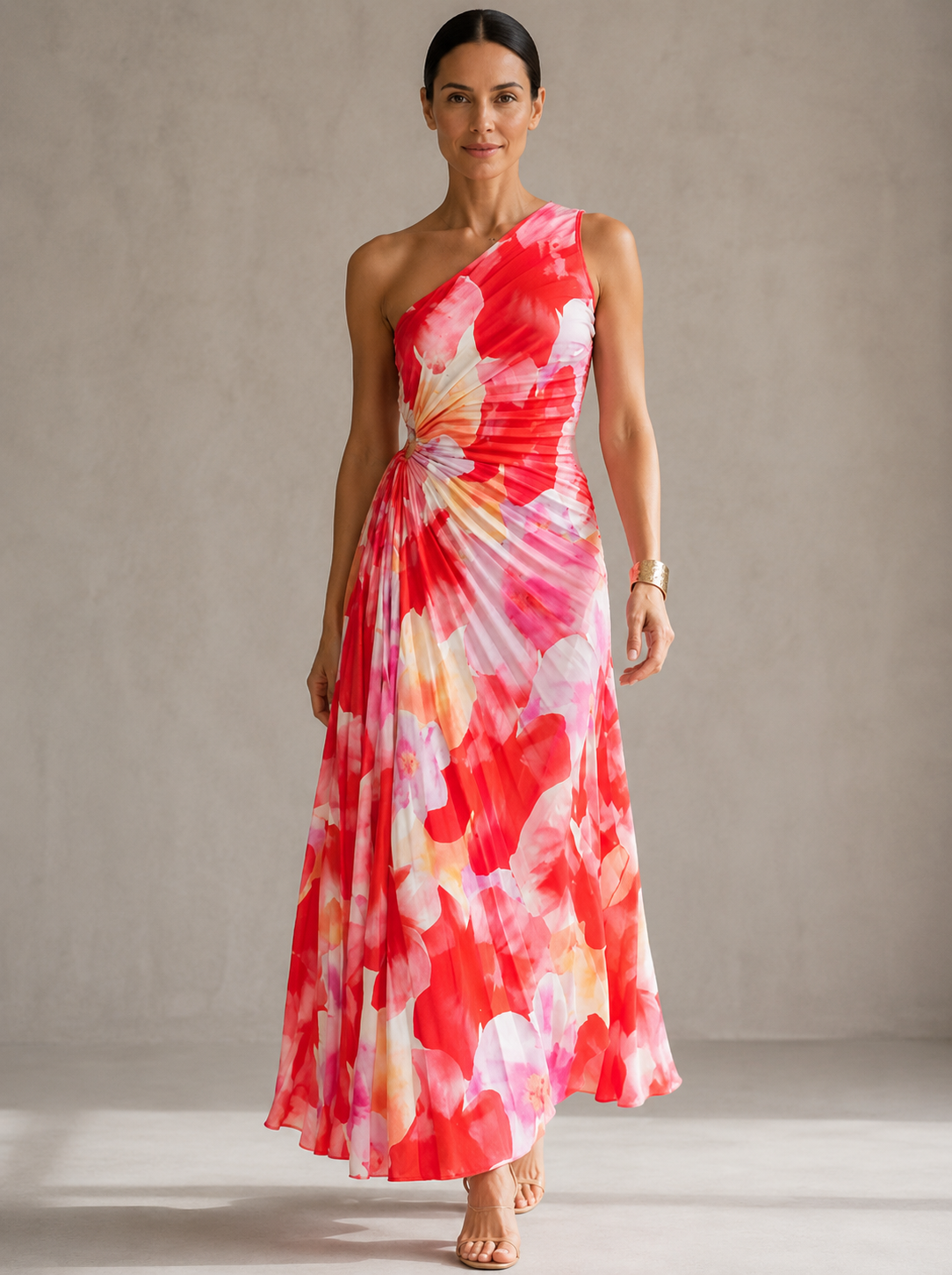Bonnie | Pleated One Shoulder Dress