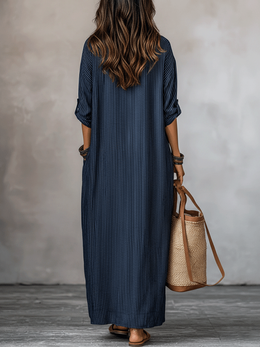 Opal | Indigo Loose-Fit Maxi Dress