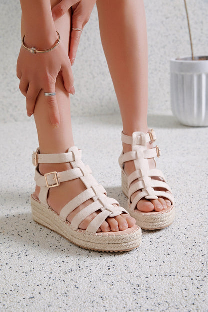 Brielle | Beige Wedge Sandal