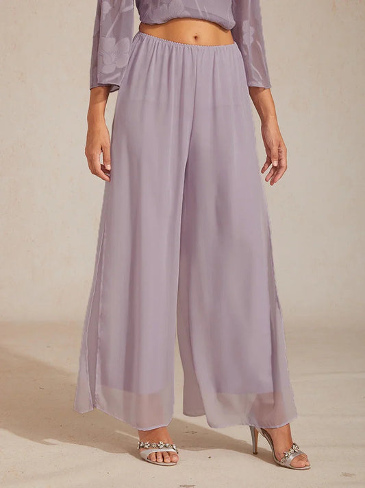 Lilacia | Chiffon Split Leg Pants