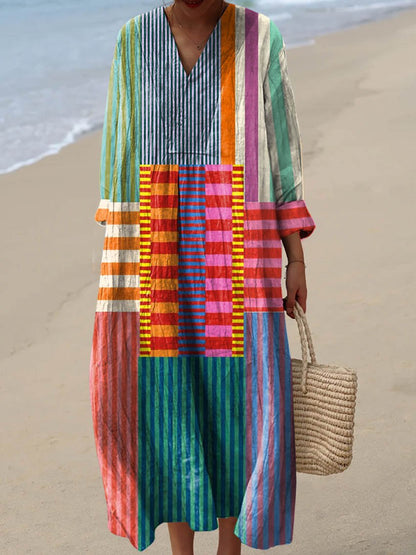 Rossa | Vintage Geometric Dress