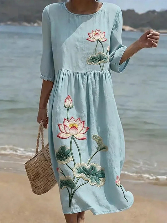 Evalie | Midi Dress Lotus Flow