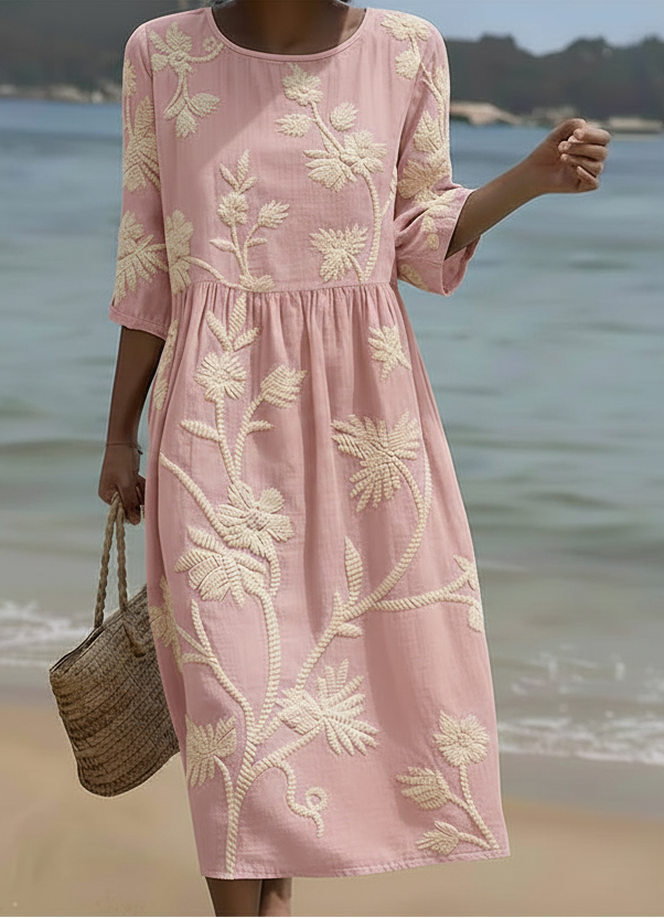 Flossie | Soft Botanical Midi Dress