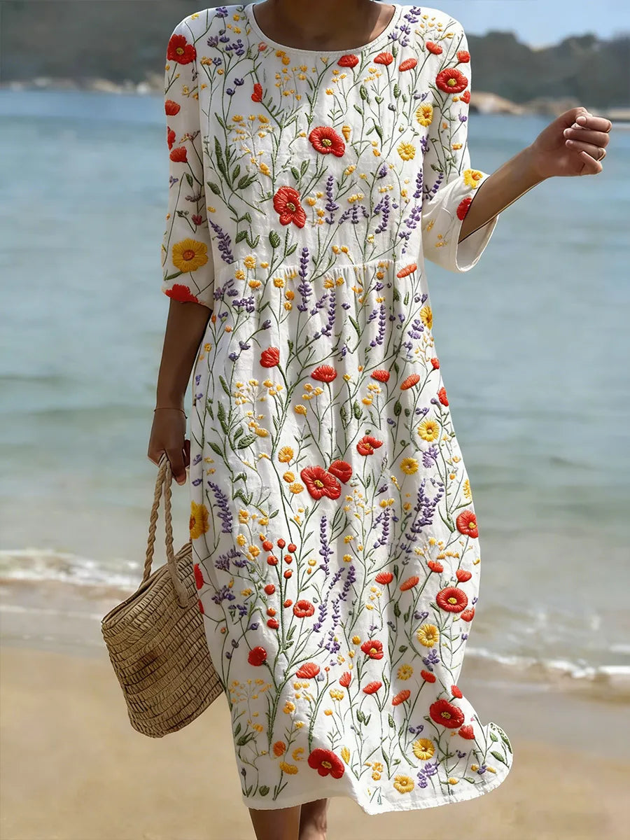 Kelloway | Midi Dress with Wildflower Print