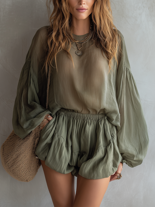 Mia | Bubble Boho Short Set