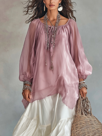 Zoe | Chiffon Top And Satin Skirt