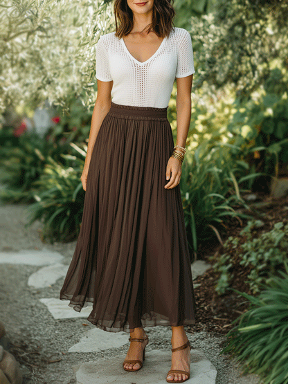 Blythe | Brown & Ivory Knit Top