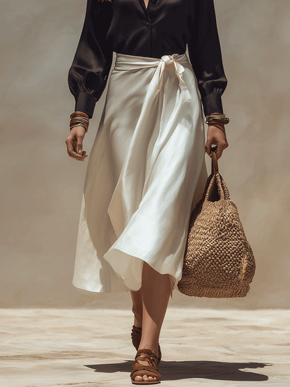 Cora | Effortless Chic Satin Blouse & Wrap
