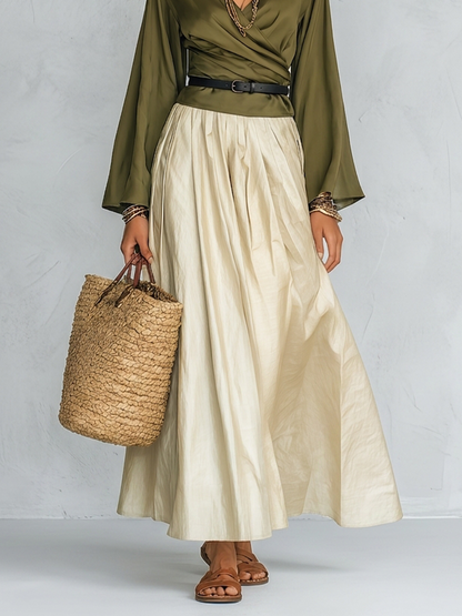 Faye | Olive Wrap Bohemian Maxi Set