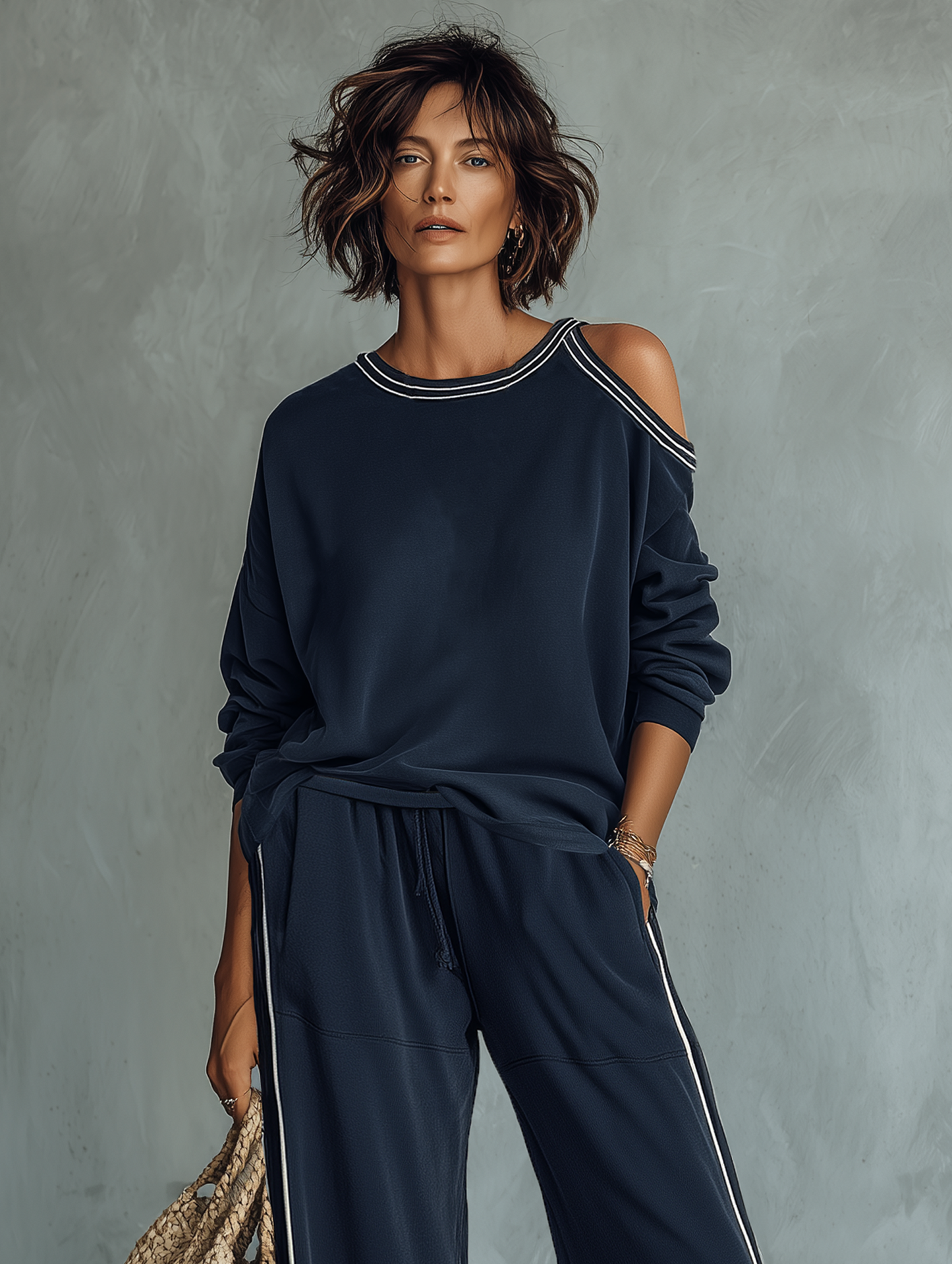 Mabel | One-Shoulder Sweat Set